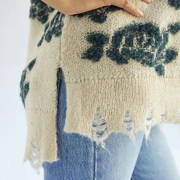 Anthropologie Oversized Rose Floral Vest Size Xs - Picture 10 of 12